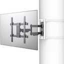 CondoMounts CLMTVA1044 Full Motion Large Pillar TV Mount | Column | Round & Square TV Post Mount | NO Drill | Holds 80lbs | Fits 32-in. to 70-in. TVs | Fits Pillars 8-in & Wider | White Strap