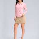 Women's Golf Shirts Lightweight UPF 50+ Long Sleeve Shirts UV Protection Quick Dry Cool Polo Shirts for Women Work Outdoor (Pink, S)