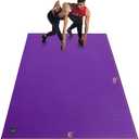 GXMMAT Extra Large Exercise Mat 16'x6'/12'x6'/10'x6'/8'x6'(7mm), Extra Wide Workout Mats for Home Gym Flooring, Non-Slip Thick Durable Cardio Mat for MMA,Plyo,Jump Rope,Weights,Fitness,Shoe-Friendly (Purple Grey)
