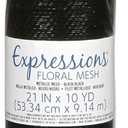 Darice Expressions Floral Mesh - Metallic - Black