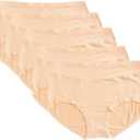Pack of 5 Warm Sun Women's rayon derived from bamboo Multi Pack Plus Size Stretchy Soft Breathable High Middle Waist Pantie, Large, Skin 