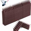 Bird Spikes, 20 Pack Pigeon Squirrel Raccoon Cat Deterrent Spike Outside Anti Robin Defender Outdoor to Keep Birds Away Roof Fence Window Nest 18.7 Feet(5.7m), Brown