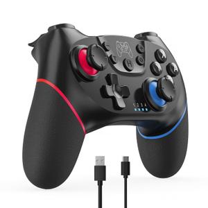 CuleedTec Upgraded Switch Controller, Wireless Pro Controller for Switch 2/Lite/OLED, Bluetooth Remote Gamepad with Hall Effect Joystick, 6-Axis Gyro, Dual Motor & Turbo (Black)