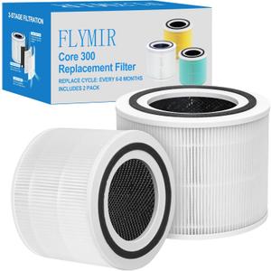Core 300 Air Purifier Replacement Filter for LEVOIT Core 300,Core 300S,Core P350,VortexAir Air Purifier Core300-P,Core 300-RF,3-in-1 H13 Grate True HEPA Activated Carbon,2 Pack
