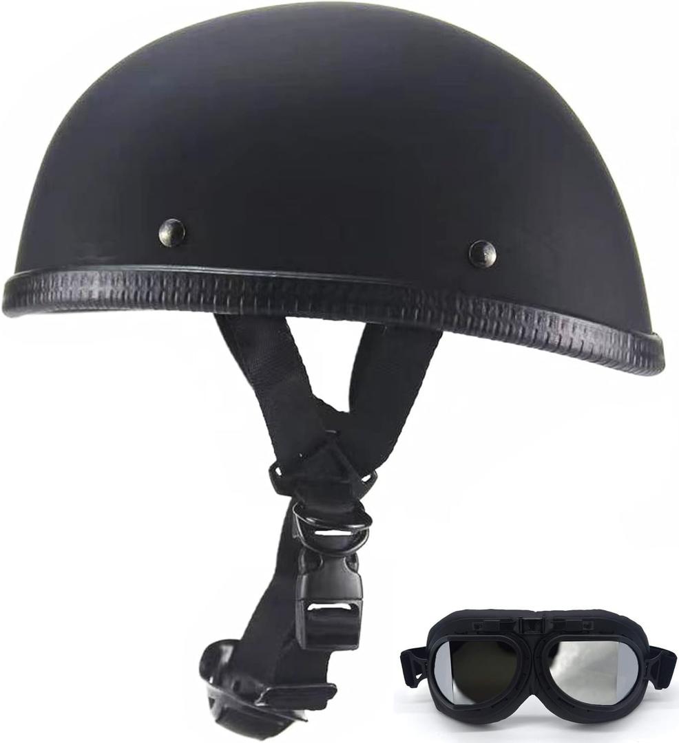 Motorcycle Half Helmet, DOT Approved Adult Men Women Retro Open Face Helmets, Helmet for Adults, Half Shell Helmet