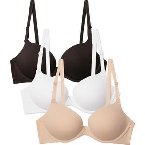 Fruit of the Loom Women's Everyday Cotton Push-up Bra, 3pcs, Size 36B