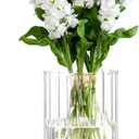 Gute 10 Inch Glass Vases for Decor, Flower Vase for Home Decor, Modern Decorative Clear Vase Centerpieces Living Room, Kitchen
