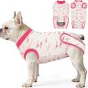 IDOMIK Dog Recovery Suit for Female Spay - Adjustable Anti-Licking Dog Post Surgery Onesie, Male Female Dog Neuter Spay Suits, Soft Abdominal Wound Bandage & E-Collar Cone Alternative (Pink, M)