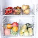 Clear Plastic Storage Bins 8 Pack - Pantry Organizers and Storage, Fridge Organizer for Kitchen, Cabinet, Freezer, Bathroom, Clost, Home Organization
