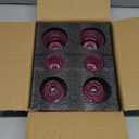 Double Sided Vintage Ribbed Taper Glass Candle Holders,Tea Candle Holder for Table Centerpieces, Wedding Decorations and Dinner Parties (Pink, 6 PCS)