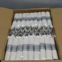 Bestluck 350PCS Clear Plastic Plates with Silver Trim for 50 Guests, Disposable Dinnerware Set for Party & Wedding, Includes 100 Plastic Plates, 50 Pre Rolled Napkins with Silver Silverware, 50 Cups