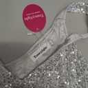 Trancylight Women's Glitter Sequin Dress Spaghetti Strap V Neck Party Cocktail Sparkly Mini Dress Clubwear (Silver, L)