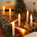 MUMCHASI 24 Packs Flameless Taper Candles Battery Operated Candlestickes Electric LED Candles Flickering Christmas Candlesticks Warm Yellow Light Party Home Decor H: 6 inches No Remote