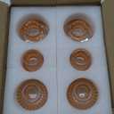 Double Sided Vintage Ribbed Taper Glass Candle Holders,Tea Candle Holder for Table Centerpieces, Wedding Decorations and Dinner Parties (Orange Pink, 6 PCS)