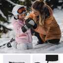 Toddler Kids Snow Mittens Waterproof Ages 2-7, Thinsulate Warm Boys Girls Winter Ski Mittens for Kids (Black)