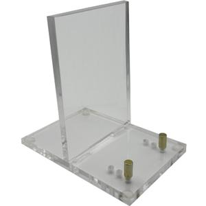 Clear Adjustable Acrylic Easel Display Stand for Art, Books, Photos with Gold Pegs