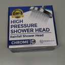 High Pressure Shower Head - Anti-Clogging Silicone Nozzles - 2.5 GPM Removable Restrictor - Easy to Clean Adjustable Replacement - easy to install with Plumbers Tape - 6 inch - Classic Chrome Finish