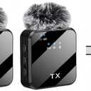3 in 1 Wireless Lavalier Microphone for iPhone/Android/Camera,328ft Transmission, 18H Battery Life, Noise Reduction Lapel Mic for Record Interview, Vlogs, YouTube, Tiktok