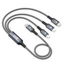 100W USB C Multi Charging Cable [0.5M] 3 in 1 Charging Cable with E-Mark Chip, USB C [100W]+Lightning[27W]+Micro[10W] for Galaxy S23,iPad Pro, iPad Mini, MacBook Pro/Air/iPhone14 13 12 12