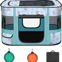 Foldable Dog Playpen Indoor,Expandable Puppy Playpen,Portable Pet Playpen for Small Animals,Waterproof Exercise Kennel Tent Crate for Travel,Camping, Home & Outdoor Use (M 31"L x 22"W x 21"H, Blue)
