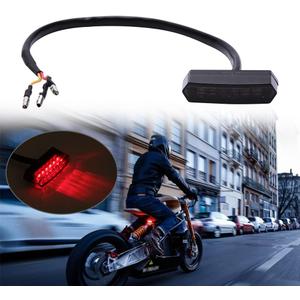 DREAMIZER Motorcycle Mini Tail Light LED Blinker License Plate Light Auxiliary Indicator Light Black for Electric Bike Bobber Roller Quad and ATV (Polygon)