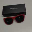 ZENOTTIC Cat Eye Sunglasses Women Polarized - Vintage Square Shades UV Protection Retro Oversized Sun Glasses for Driving (Red Frame/Grey Polarized Lens)