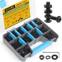 655PCS M6 Bolt Assortment Kit, M6 x 10/12/14/16/20/25/30/35mm Button Head Hex Socket Cap Screws Nuts Bolts Washer Assortment Kit 10.9 Grade Alloy Steel Black Oxide