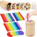 4 in 1 Montessori Toys for 2 3 4 Year Old, Wooden Color Sorting Toys for Toddlers 1-3, Preschool Learning Activities Fine Motor Matching Games, 18 Month Old Baby Boys Girls Gifts