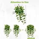 Oairse Artificial Hanging Plants Hanging Faux Pothos Vines Plants Fake Wall Plant Greenery Decor for Bedroom Bathroom Living Room Balcony Shelf Indoor Outdoor Dcor