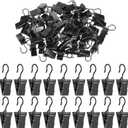 200 Pack Curtain Clips Hooks, Stainless Iron Small Clips for Hanging, Curtain Hooks with Clip for Hanging Party String Lights, Christmas Courtyards Decoration, Art Craft Display(Black)