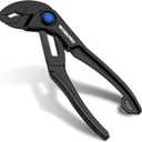 WORKPRO Mini Water Pump Pliers, 4-Inch Groove Joint Pliers, Fast Adjustable Tongue and Groove Pliers with 15-Position Push-Lock, V-Jaw for Multi-Surface Grip, Ideal for Tight Spaces and Versatile Use (Black)