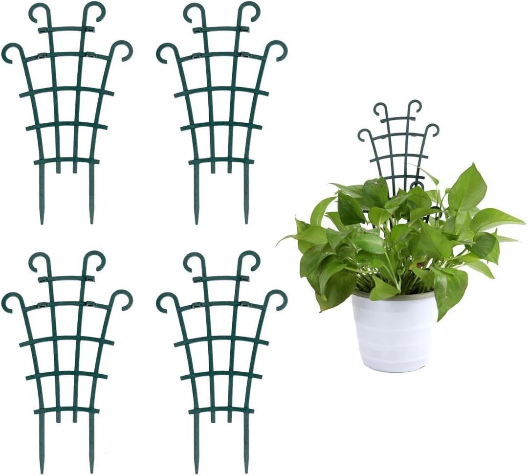 UWIOFF Trellis for Potted Plants, Stackable Small Indoor Plant Trellis for Climbing Plants Outdoor for Vine Ivy Hoya Houseplants Flower Plant Support, 4 Pack