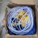 Inflatable Water Slide Bounce House with 650W Blower, 2 Climbing Walls, 2 Slides, 2 Splash Pool, Basketball Hoop, Water Gun, 216 x 194 Inch Blow Up Water Slides for Backyard Blue