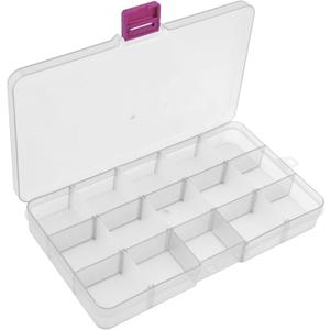 OriGlam 17x10CM Plastic Organizer Storage Box with Adjustable Dividers, Jewelry Storage Container Box for Office Supplies Beads Crafts Fishing Tackles (Transparent)