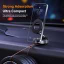 Vacuum Suction Magnetic Phone Holder for Car with 360 Degree Rotation, Handsfree Magnetic Phone Holder Mount for Smooth Surface,Foldable and Retractable Phone Holder for All Phones,Black