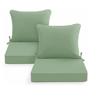 Summsun Outdoor Chair Cushions Set of 2, 24 x 24 Inch, Sage Green