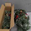 SHareconn 2 Pcs 6FT Prelit Smokey Christmas Garland with Battery Operated Timer, Multi-Color Lights, Lighted Cedar Pine Garland with Cones for Mantle Stairs Fireplace Indoor Outdoor Decoration, 6 FT