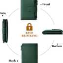 Small Wallet Women RFID Blocking Soft Leather Bifold Compact Card Holder Wallet for Women with Zipper Coin Pocket 4 ID Window