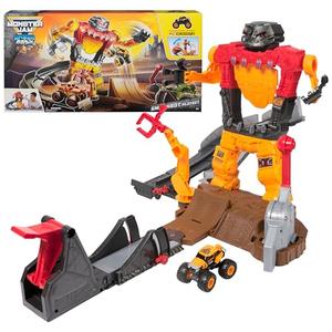 Monster Jam Smash & Bash SmashBot Playset with Launcher, Exclusive 1:64 Scale Monster Truck, 15-Inch Repairable Robot, Kids Toys for Boy and Girls Ages 3 and up