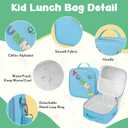 Bento Lunch Box with 10oz Soup Thermo for Kids Insulated Lunch Bag & Foldable Silicone Cup Food Leak Proof Food Container with 5 Compartment for Kid to Shool Travel