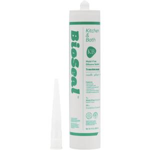 Translucent BioSeal 100% Silicone Sealant Caulk Kitchen and Bath Grade, Waterproof and No Odor No Color Change 10.1 Ounce Cartridge, Clear Translucent