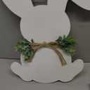 YoleShy Easter Door Wreath, Easter Sign Easter Wall Decor - Easter Bunny Door Hanger Easter Door Decorations with Bow for Rustic Spring Easter Front Door Wall Home Decorations, 16.1 x 11.81 Inch