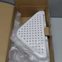 3 Tier Corner Shower Caddy Standing Floor Standing Corner Shower Caddy Organizer Shower Table Plastic Metal Splicing Shelf Storage Rack for Bathroom White- Rustproof