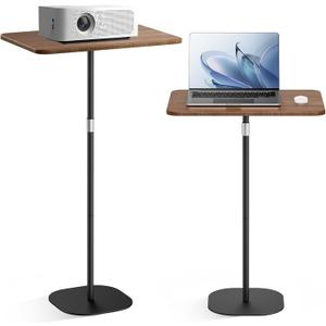 Portable Laptop Floor Stand, Bedside/Sofa Table with Height Adjustable 18''~47'', Stylish Movable Workstation Floor Standing Desk for Office, Meeting Room, Living Room Easy Assembly, Black