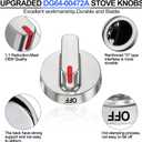 Upgraded DG64-00472A for Samsung Stove Knobs Replacement,DG64-00347A for Samsung Gas Stove Oven Knobs,DG64-00473A DG64-00347B Fit FX510BGS FX710BGS NX58F5300SS NX58F5500SS Range Knob,5pcs