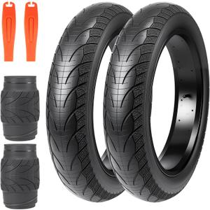 Fat Tire for Ebike Mountain Snow Bike Heavy Duty High-Performance Wear-Resistant Tire 20"/26" x 4"Black/Brown/White1/2 Tires Tubes 2 levers