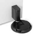 SAILANKA Windproof Door Stopper Indoor Heavy Duty Floor Door Stop Keep Door Open Mechanical No Drilling Door Stopper with Screws and 3M Adhesive, 4 Pack, Matt Black