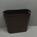 Small Trash Can Plastic Bathroom Wastebasket 3.2 Gallon Slim Garbage Container Bin with Handle for Home Kitchen Bathroom Bedroom Office, 2 Pack (Brown)