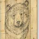 Delete No Copyright Traditional Wood Wall Decor, Grey Wood Wall Art, Large Animals Wood Wall Panels Printed On Natural Pine Wood Art (32L" x 24W")