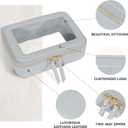 Prite Clear Makeup Bag Cosmetic Organizer Case Waterproof Travel Toiletry Bag Skincare Pouch with Golden Zipper(Grey) (Standard - Single Layer)